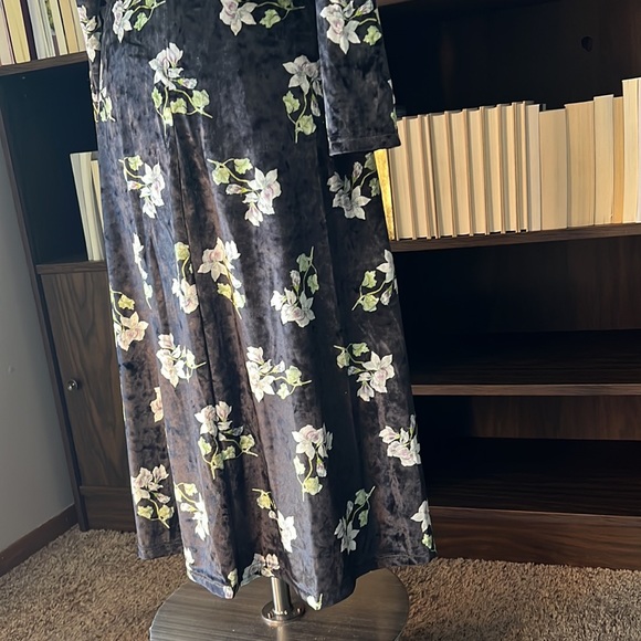Anthropologie Hutch Velvet Floral Midi Dress - Picture 8 of 9